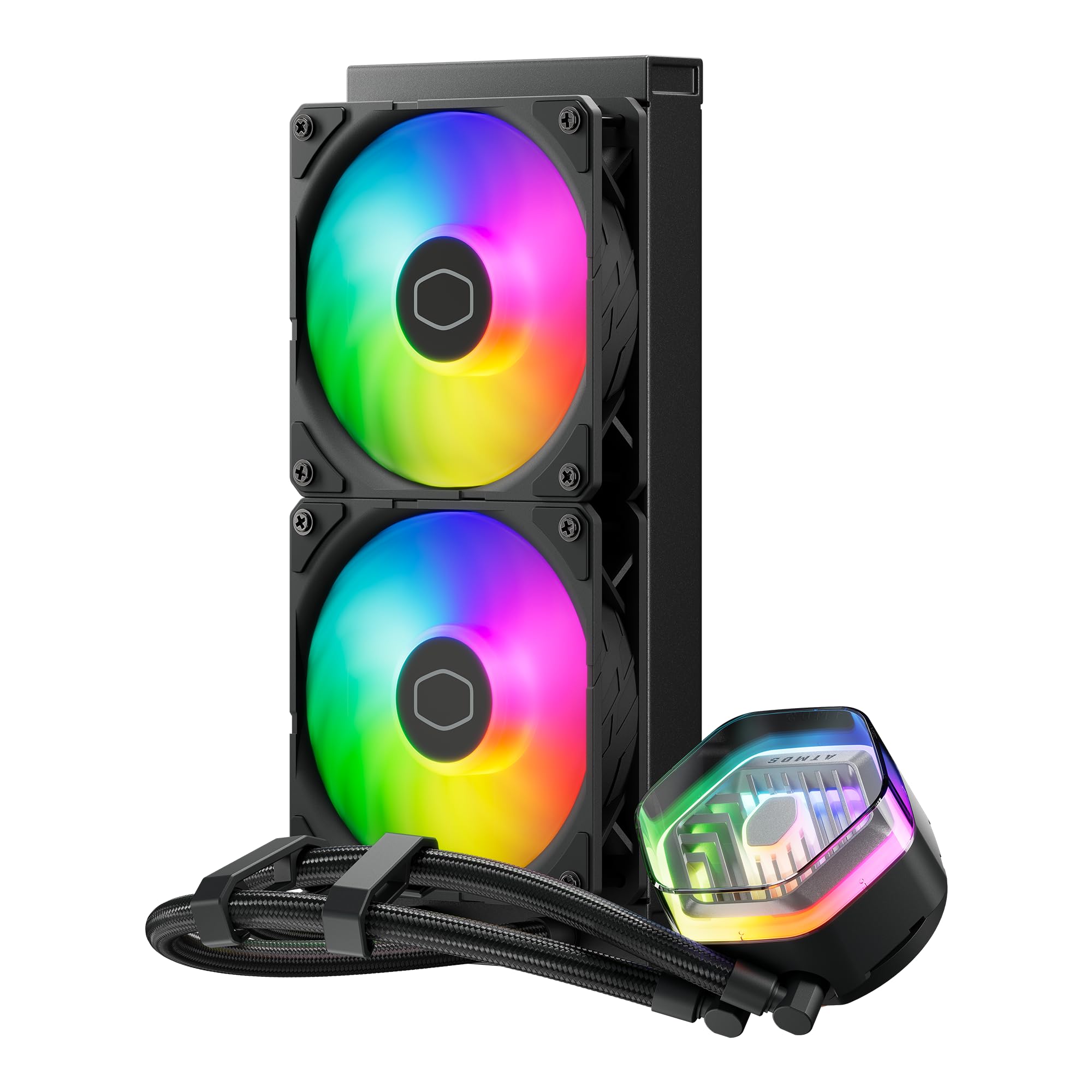 Cooler Master 240 Atmos High Performance Close-Loop AIO Liquid Cooler, R9|i7 Dual Chamber Pump, Customize Cover, Sickleflow Edge PWM, aRGB Lighting, AMD Ryzen AM5|4, Intel LGA 1851|1700 Platform - Image 12