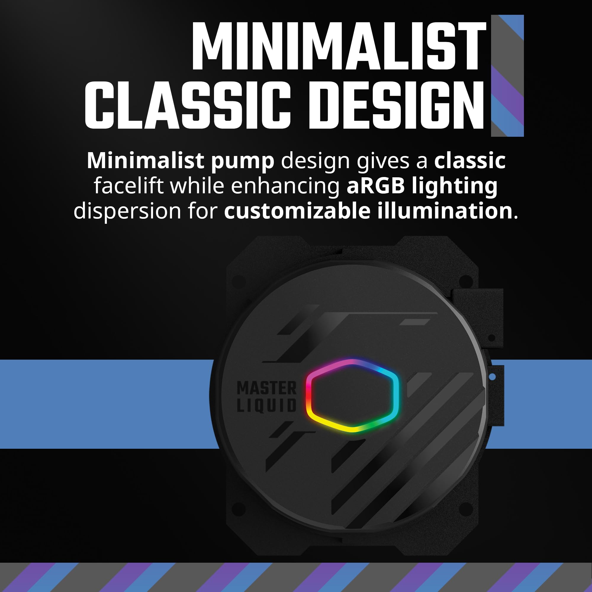 Cooler Master 240L Core AIO CPU Liquid Cooler – 240mm Radiator, 2x ARGB PWM Fans, Patented Gen S Dual-Chamber Pump, Quiet Cooling & Easy Installation, AMD AM5/AM4 & Intel LGA 1851/1700, Black - Image 3