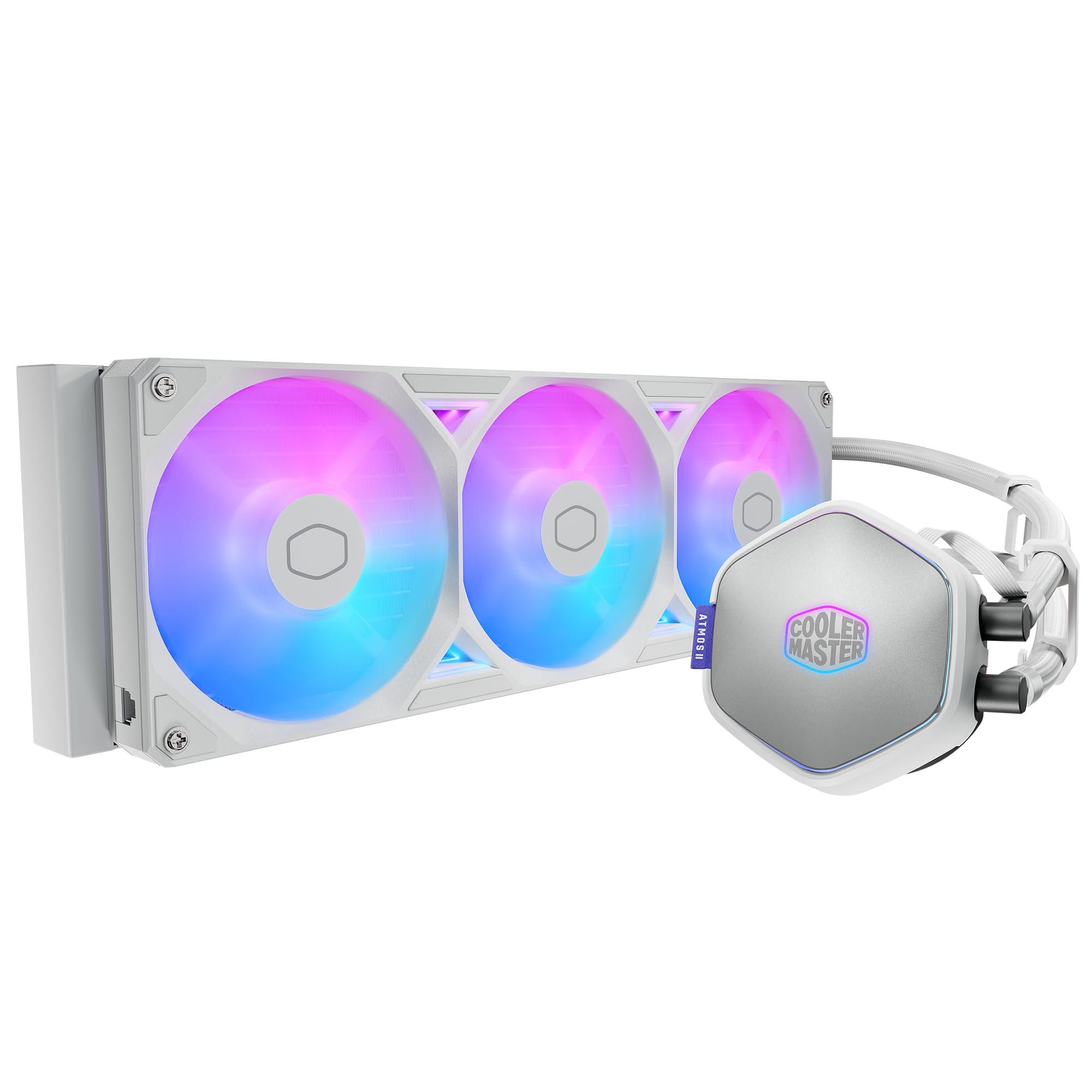 Cooler Master Atmos II 360 VRM AIO CPU Liquid Cooler – 360mm Radiator with VRM Cooling Fan, 3X ARGB PWM Fans, Dual-Chamber Pump, Ultra-Quiet Performance, AMD AM5/AM4 & Intel LGA 1851/1700, White - Image 12