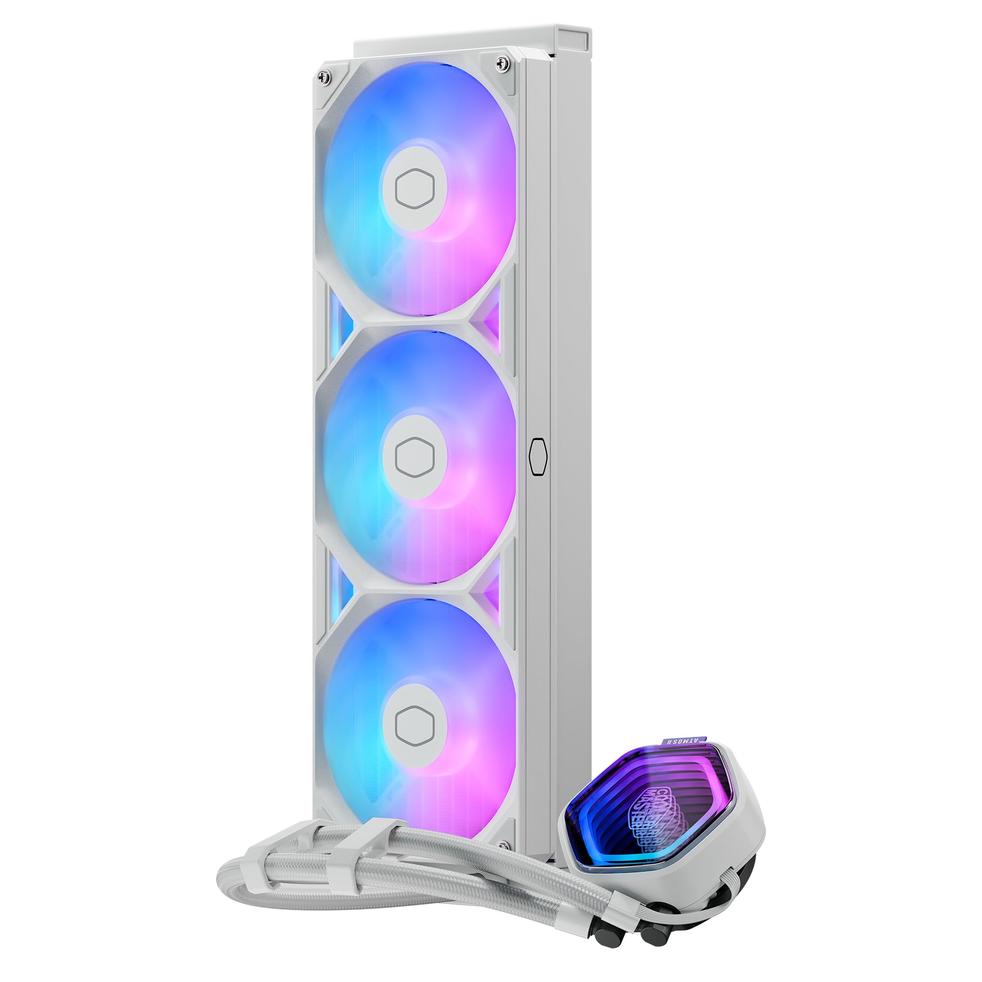 Cooler Master Atmos II 360 VRM AIO CPU Liquid Cooler – 360mm Radiator with VRM Cooling Fan, 3X ARGB PWM Fans, Dual-Chamber Pump, Ultra-Quiet Performance, AMD AM5/AM4 & Intel LGA 1851/1700, White - Image 14