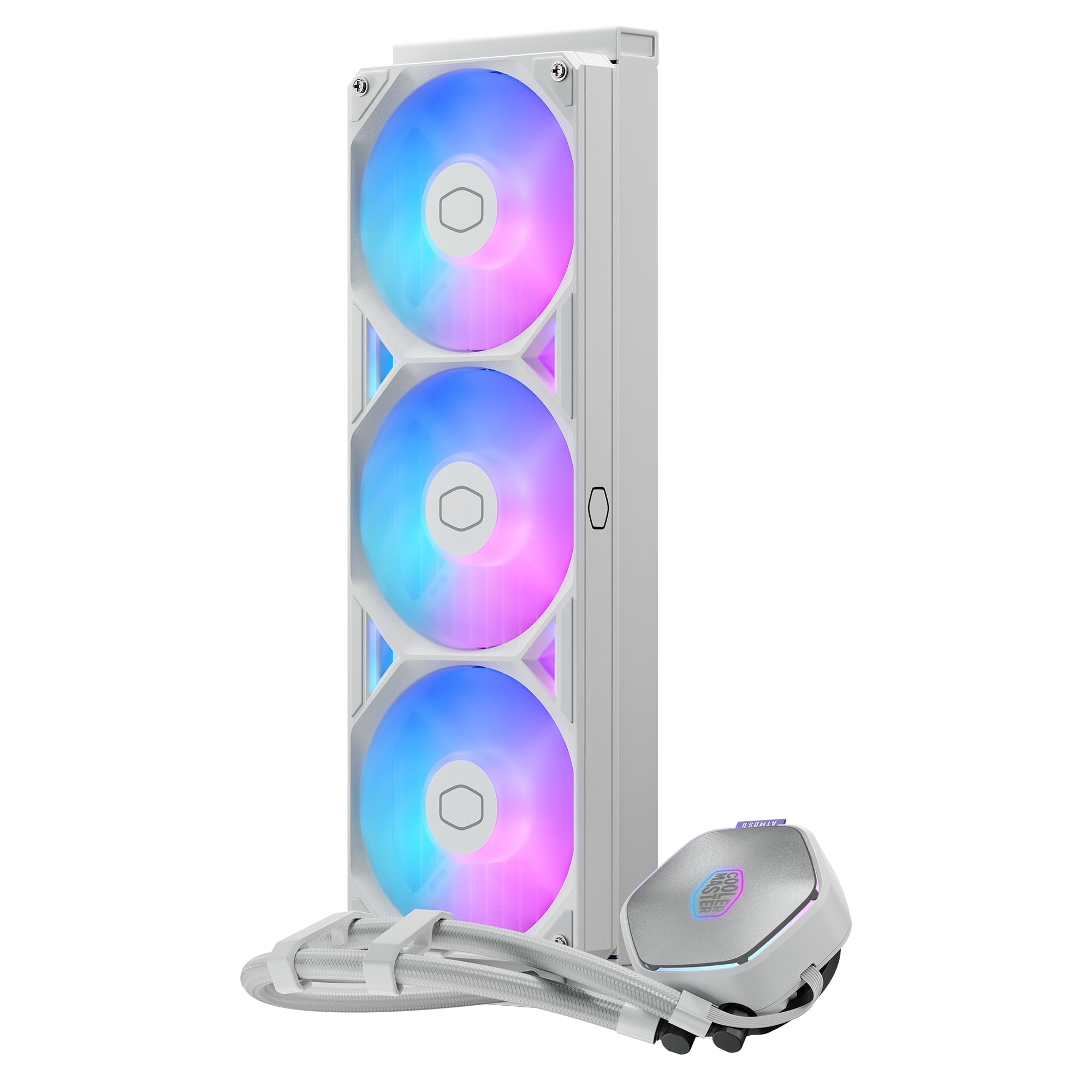 Cooler Master Atmos II 360 VRM AIO CPU Liquid Cooler – 360mm Radiator with VRM Cooling Fan, 3X ARGB PWM Fans, Dual-Chamber Pump, Ultra-Quiet Performance, AMD AM5/AM4 & Intel LGA 1851/1700, White - Image 15