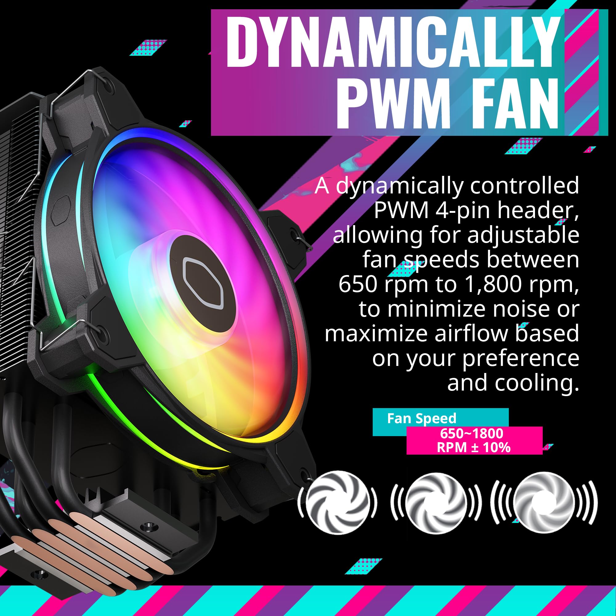 Cooler Master Hyper 212 Halo ARGB CPU Air Cooler – 120mm High Performance PWM Fan, 4 Copper Heat Pipes, Sleek Design Top Cover, Low Noise & Easy Installation, AMD AM5/AM4 & Intel LGA 1851/1700, Black - Image 10