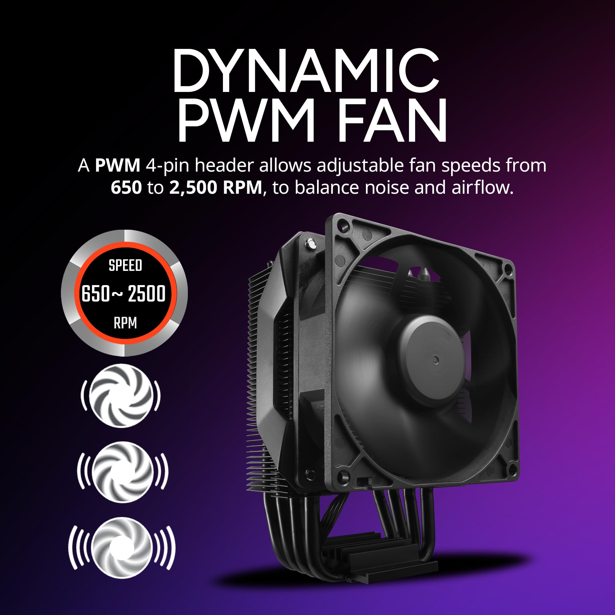 Cooler Master Hyper 411 Nano CPU Air Cooler, SickleFlow 92 PWM Fan, 4 Copper Heat Pipes, 136mm Tall, Sleek Top Cover, AMD Ryzen AM5|AM4, Intel LGA 1851|1700 Brackets - Image 5