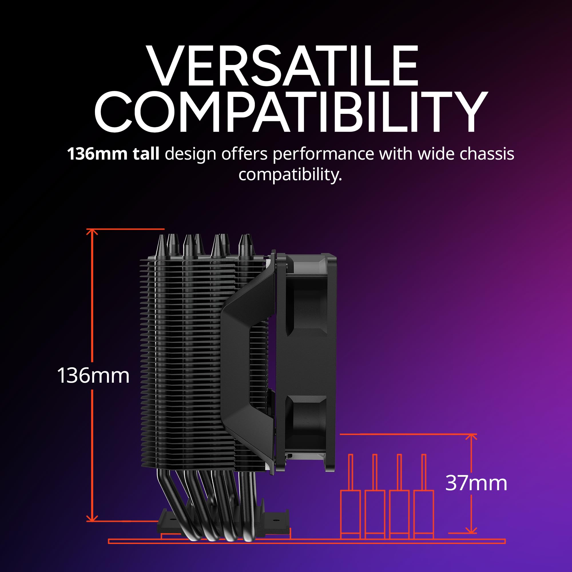 Cooler Master Hyper 411 Nano CPU Air Cooler, SickleFlow 92 PWM Fan, 4 Copper Heat Pipes, 136mm Tall, Sleek Top Cover, AMD Ryzen AM5|AM4, Intel LGA 1851|1700 Brackets - Image 7