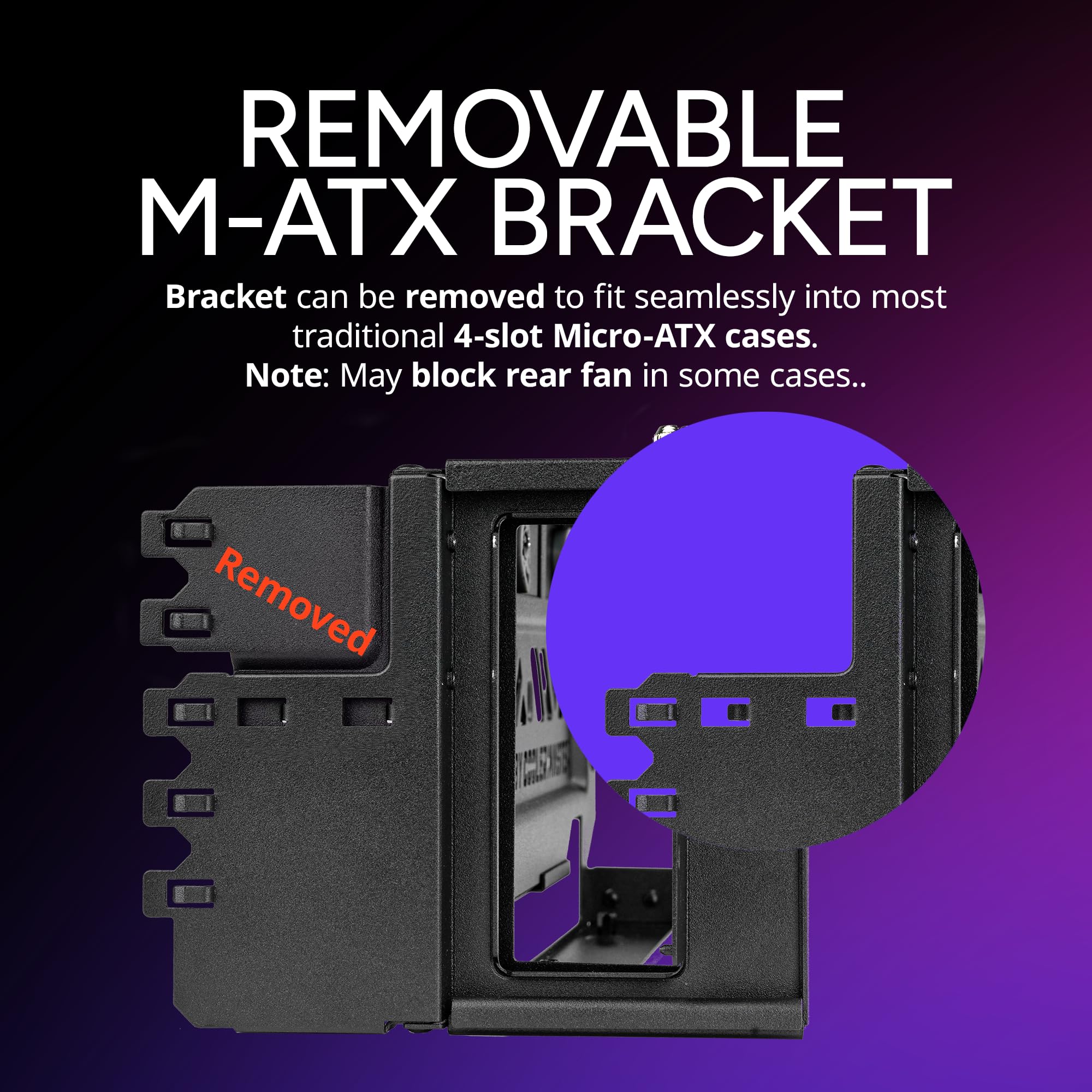 Cooler Master MasterAccessory Vertical GPU Card Holder Kit V3 Black, Premium Riser Cable PCI-E 4.0 x16-165mm, PCIe 3.0 Compatible, Adjustable Length for E-ATX|ATX|Micro ATX Case (MCA-U000R-KFVK03) - Image 4