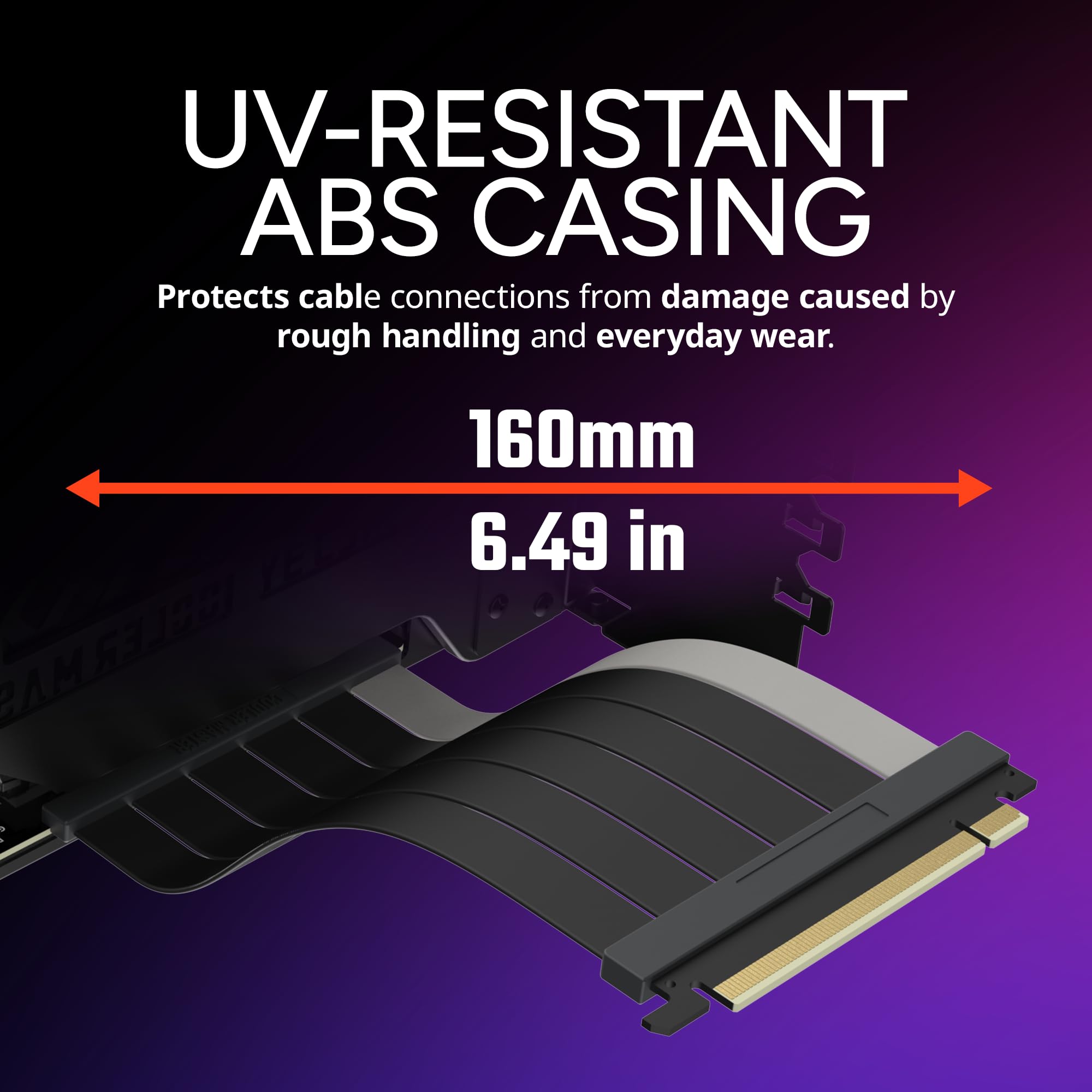 Cooler Master MasterAccessory Vertical GPU Card Holder Kit V3 Black, Premium Riser Cable PCI-E 4.0 x16-165mm, PCIe 3.0 Compatible, Adjustable Length for E-ATX|ATX|Micro ATX Case (MCA-U000R-KFVK03) - Image 8