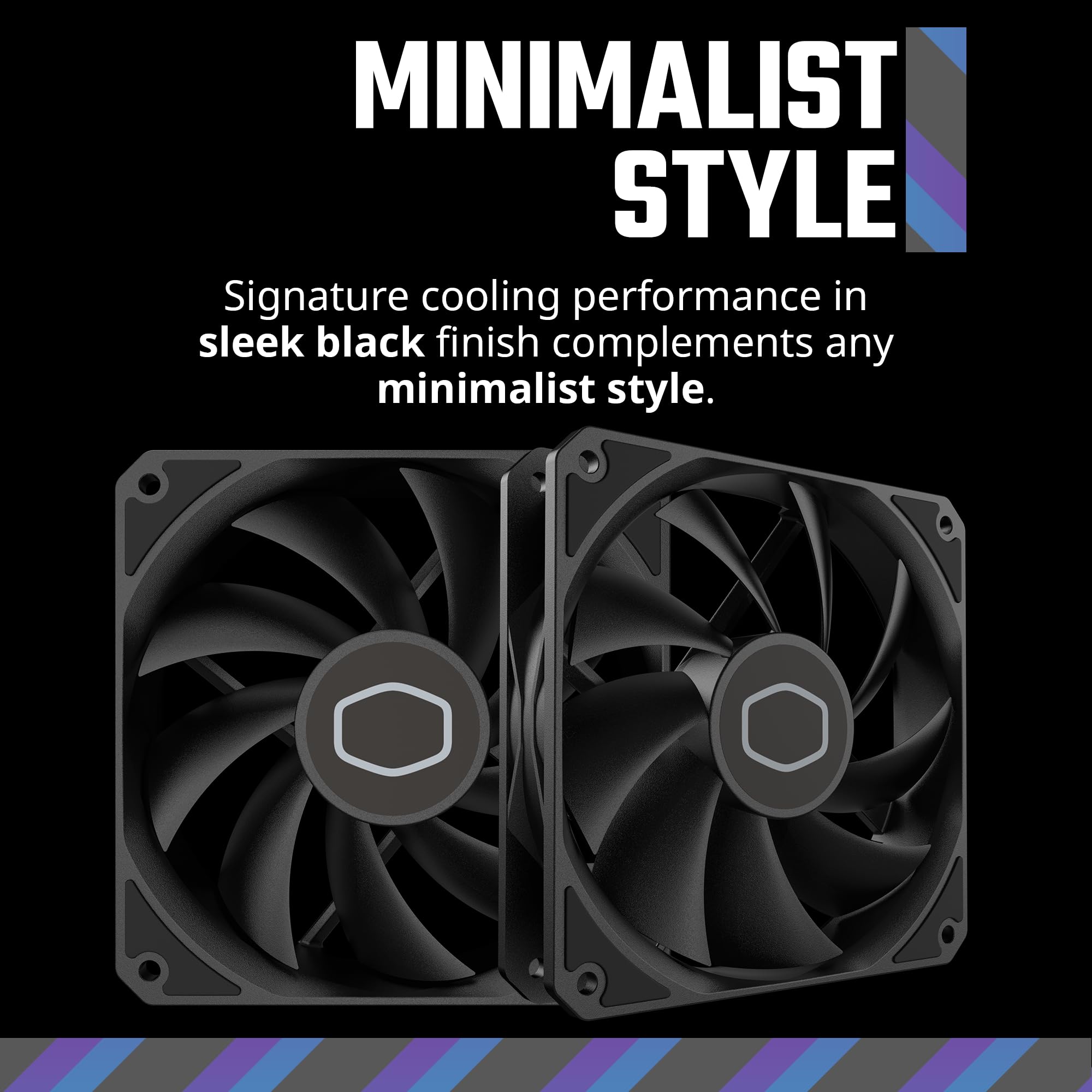 Cooler Master MF120 Lite Black Case|Liquid Cooler|Air Cooler Fan, 120mm Fan, Dynamic PWM 1,750 RPM, Air Balance Blades, Hybrid | PBT Frame - Image 6