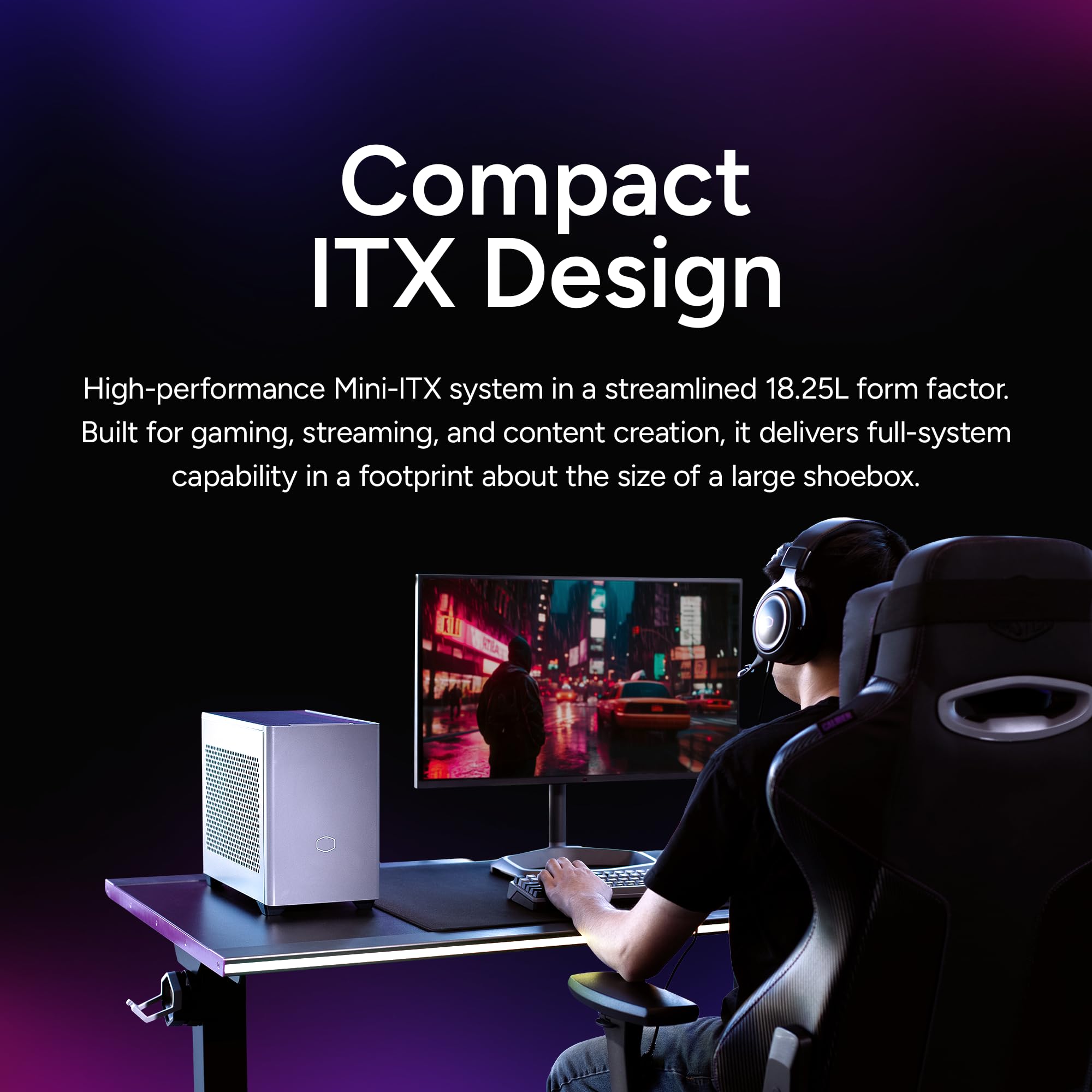 Cooler Master NR2 Pro Gaming PC – Intel Ultra 7 265F, NVIDIA GeForce RTX 5070 12GB, 32GB DDR5 6000MHz, 2TB Gen4 M.2, Windows 11, V850 SFX Gold PSU, Compact Mini ITX Desktop PC - Image 4