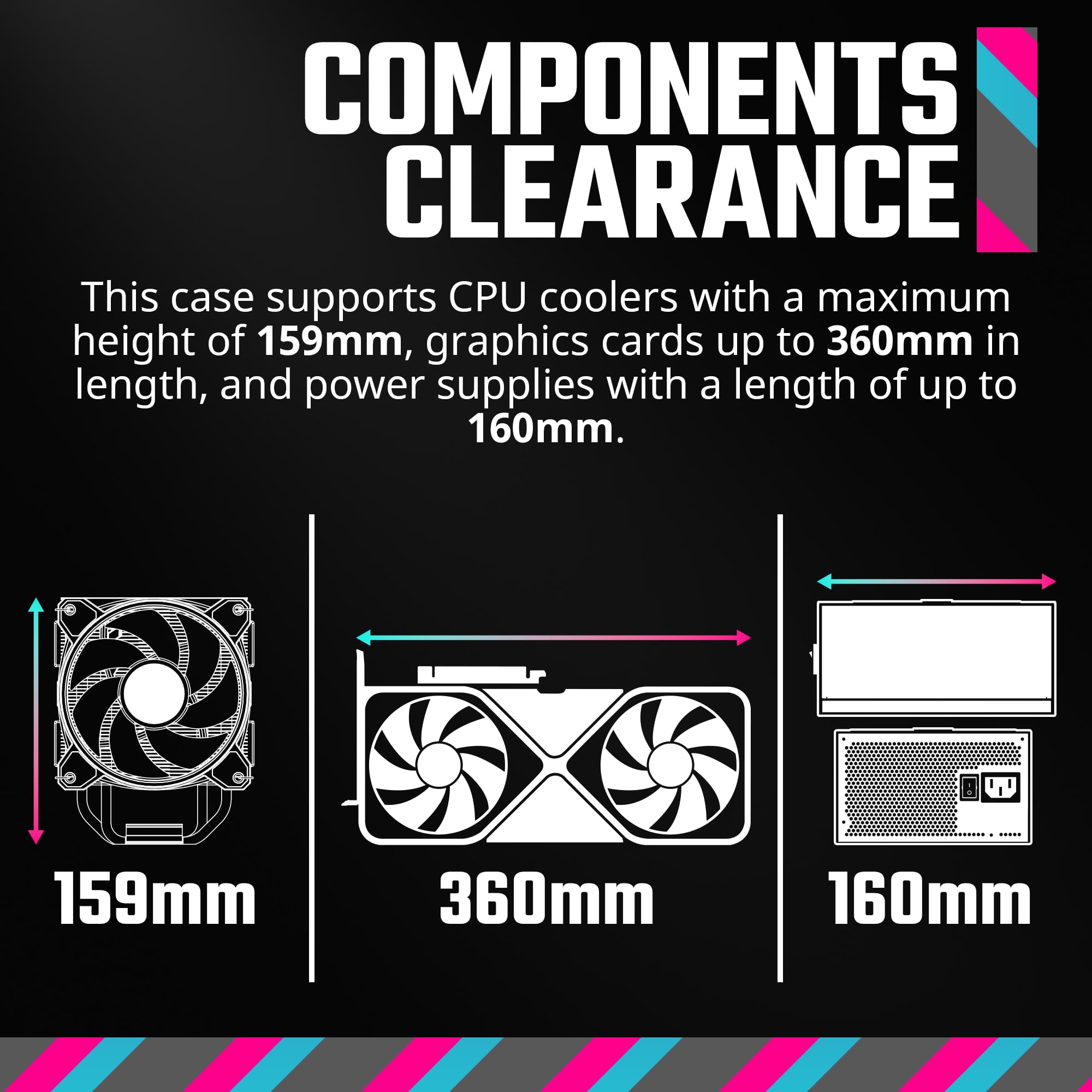 Cooler Master Q300L V2 Micro-ATX Tower, Magnetic Patterned Dust Filter, USB 3.2 Gen 2x2 (20GB), Tempered Glass, CPU Coolers Max 159mm, GPU 360mm, Fully Ventilated Airflow (Q300LV2-KGNN-S00) - Image 3